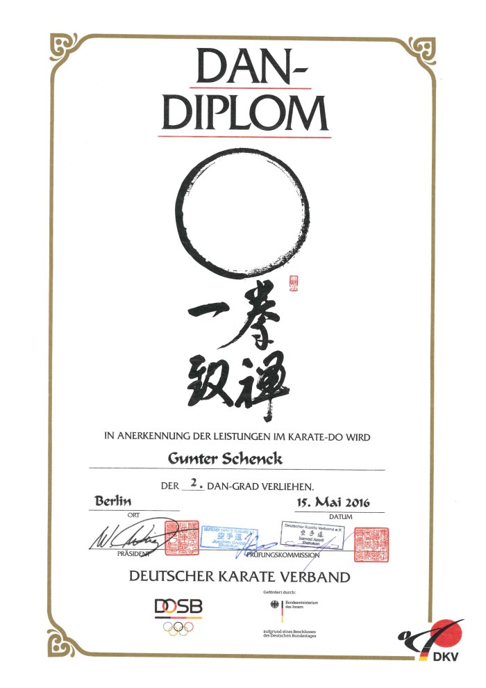 2nd Dan · May 15, 2016 · Promoted by Joachim Grupp